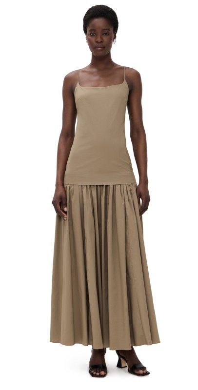 STAUD Ari Dress Taupe