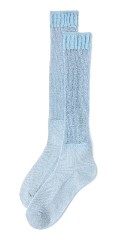 High Heel Jungle Shimmery Lights Metallic Socks Light Blue 15