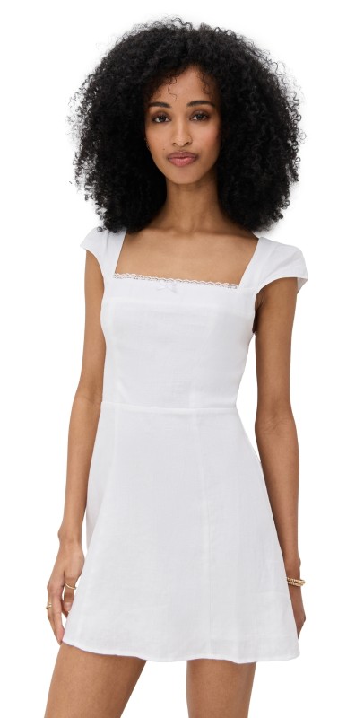 Reformation Loula Linen Dress White