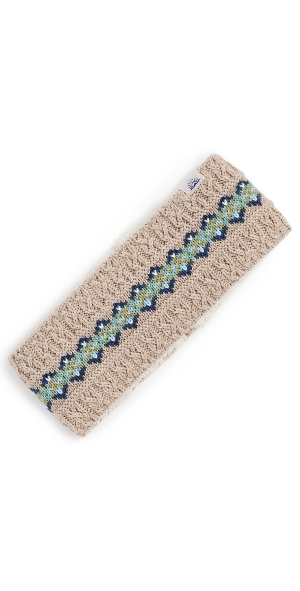 Faherty Fairisle Headband Oatmeal Heather