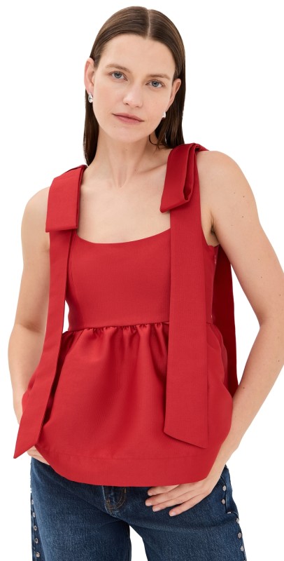 ALIGNE Alina Tie Sleeve Top Red
