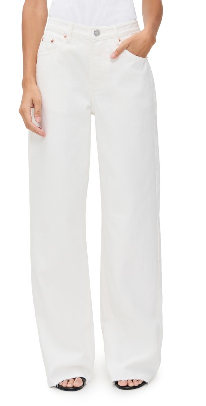 PARKE Low Rise Baggy Jeans Wht