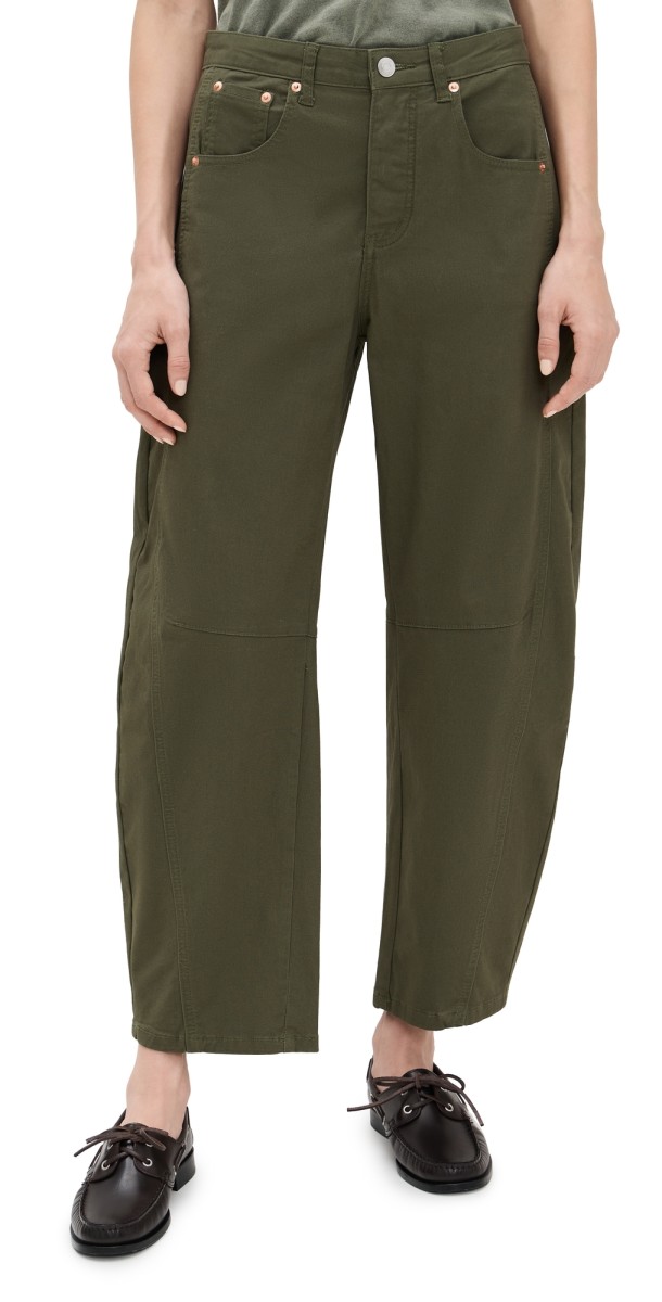 PARKE Cotton Twill Horseshoe Pants Army Green