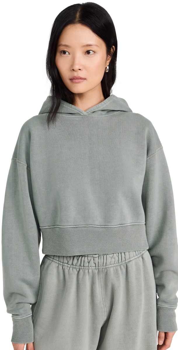 SLVRLAKE Crop Hoodie Shadow Green