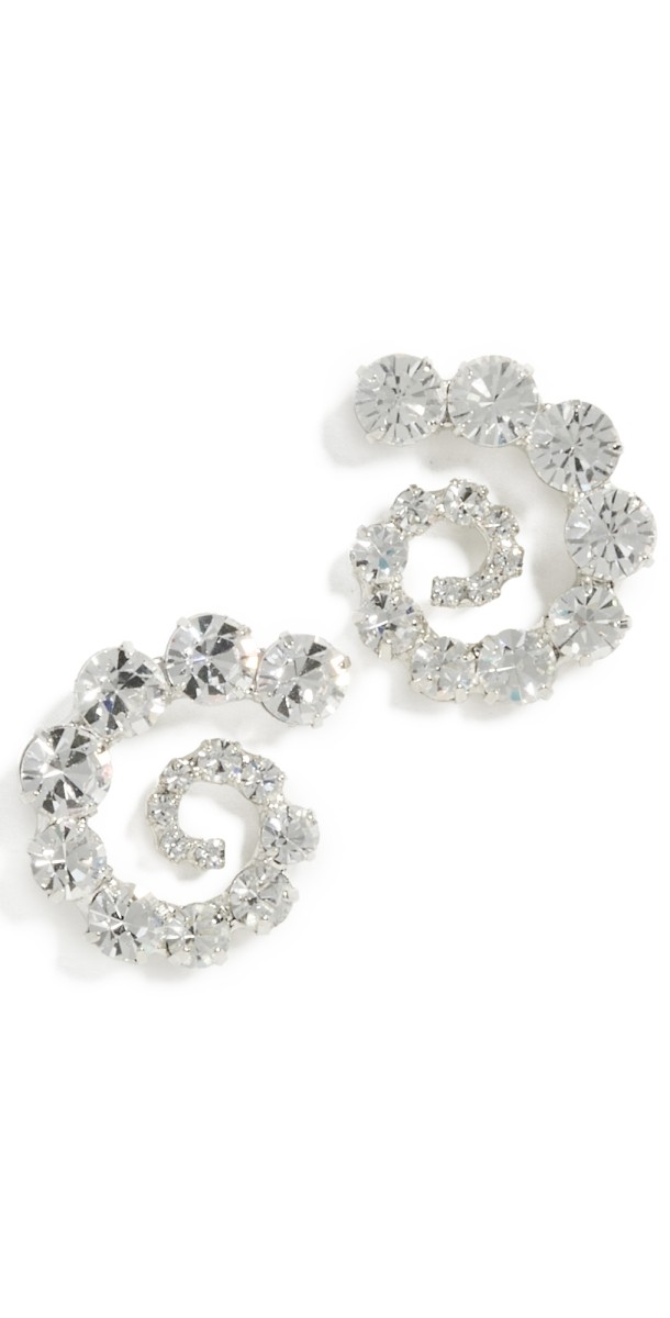 LELET NY Leia Swirl Crystal Earrings Crystal