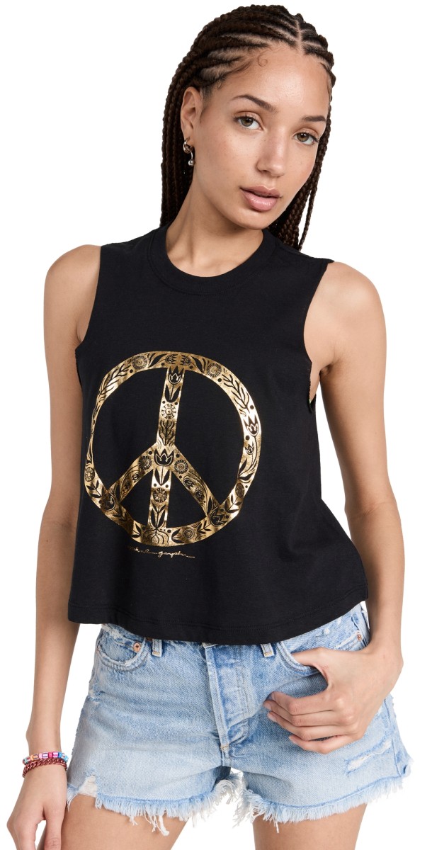 Spiritual Gangster Peace Crop Tank Black