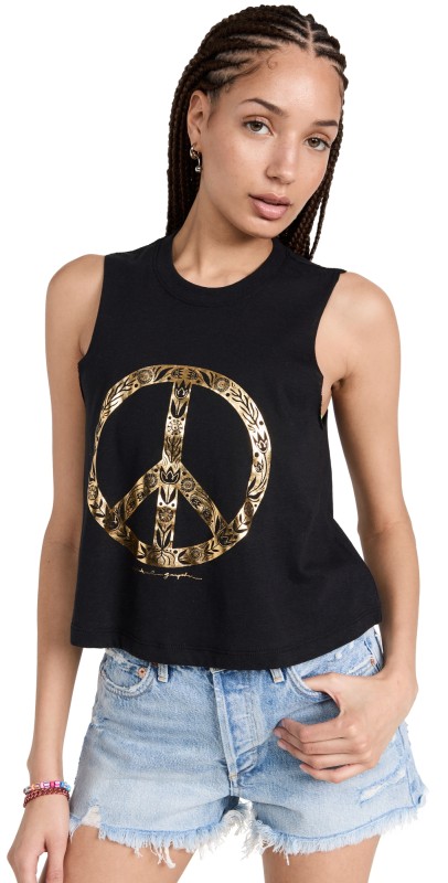 Spiritual Gangster Peace Crop Tank Black