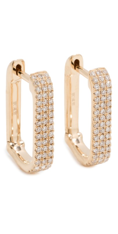 EF Collection 14k Diamond Jumbo Lola Huggie Earrings Yellow Gold