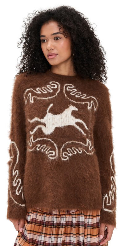 Carolina K Folklore Sweater Off White/Chocolate