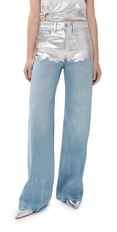 rabanne Baggy Trousers Light Blue Denim