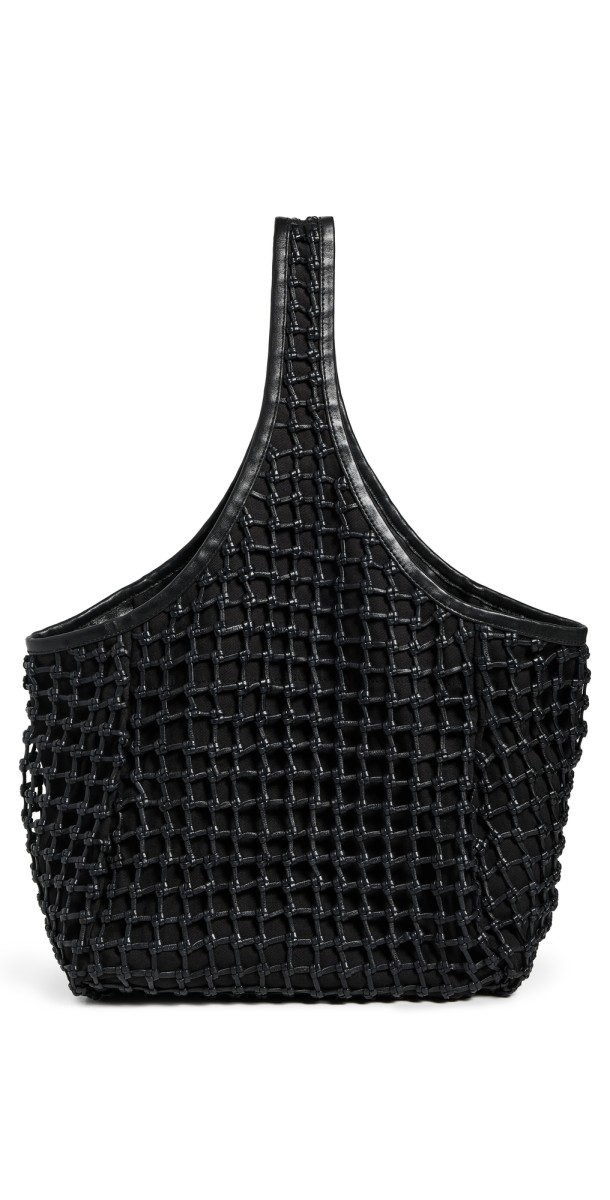 Clare V. Bando Bag Black Knot Woven Leather