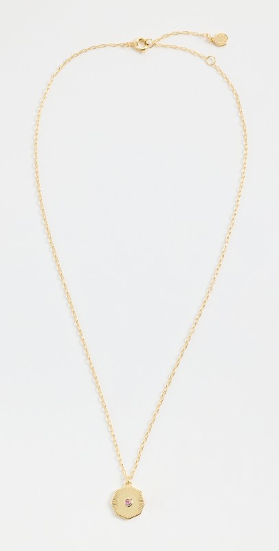 Gorjana Birthstone Coin Necklace October