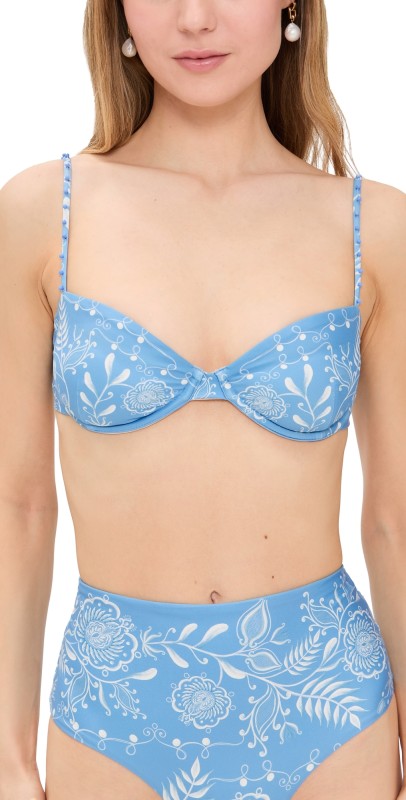 Agua by Agua Bendita Magdalena Floritura Bikini Top Multicolor