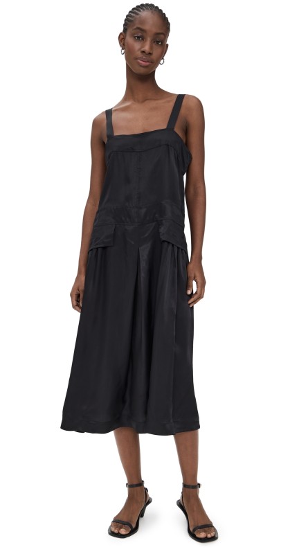 Lee Mathews Simone Apron Dress Black