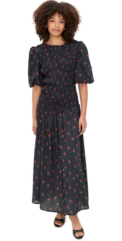 Never Fully Dressed Black Rose Nara Dress Black