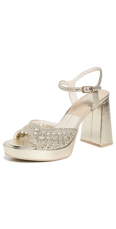 Dolce Vita Peyten Sandals Light Gold Woven Stella