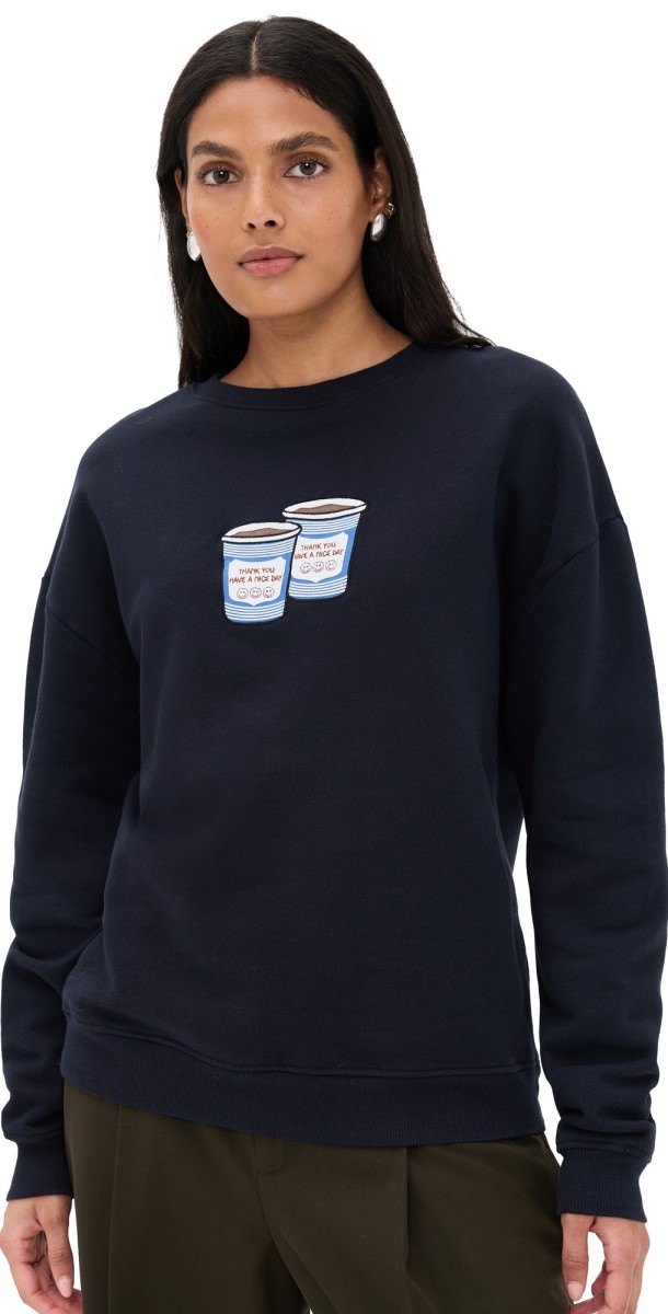 KULE The Oversized Coffee Sweatshirt Navy