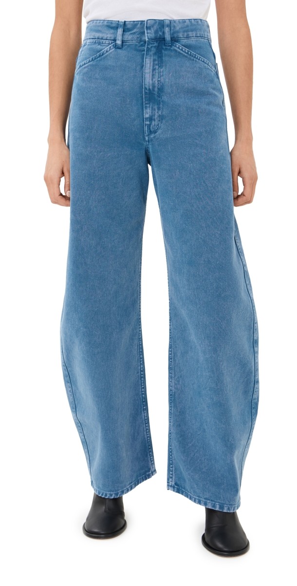 Lemaire High Waisted Curved Pants Denim Snow Blue