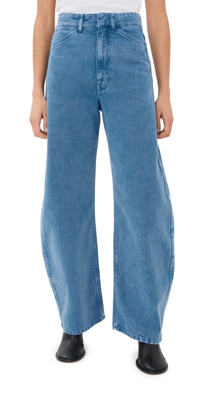 Lemaire High Waisted Curved Pants Denim Snow Blue