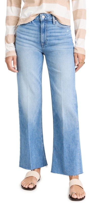 PAIGE Leenah Ankle Jeans w/ Raw Hem + Seamed Beltloops - Exhibition Distressed Exhibition Distressed