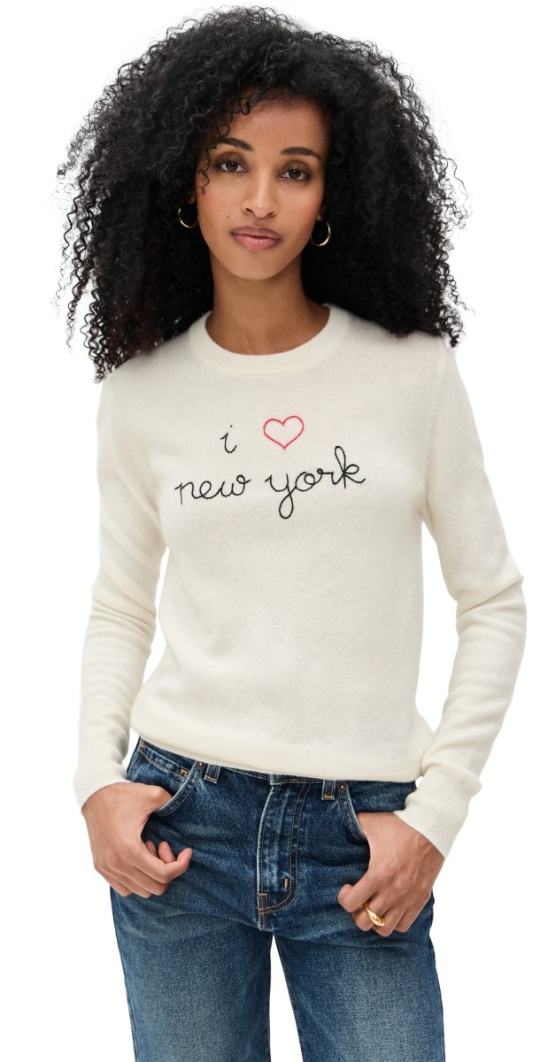 Lingua Franca New York Cashmere Sweater Cream