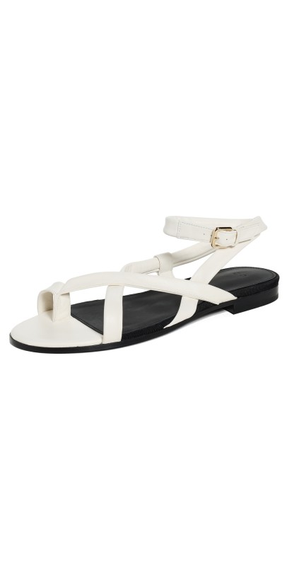 CO Asymmetric Toe Ring Gladiator Sandals Ivory