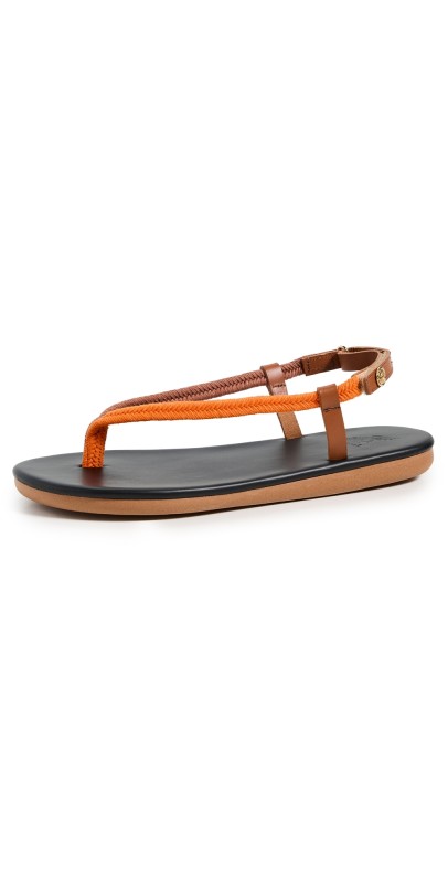 Ancient Greek Sandals Zoi Rope Sandals Orange/Tan