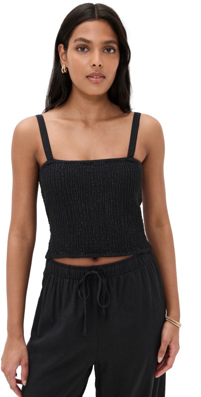 Z Supply Amelie Linen Tank Black