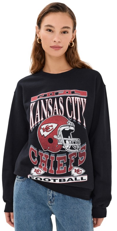 Junk Food Chiefs Helmet Crew Sweatshirt Black
