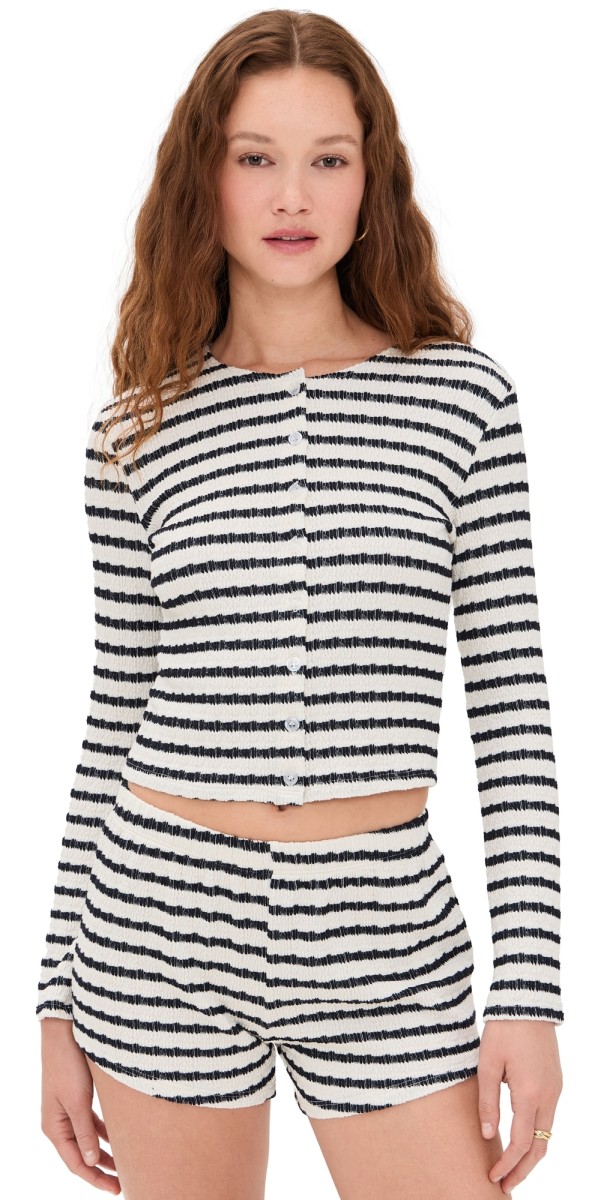 LE BOP Eloise Cardigan Navy/White