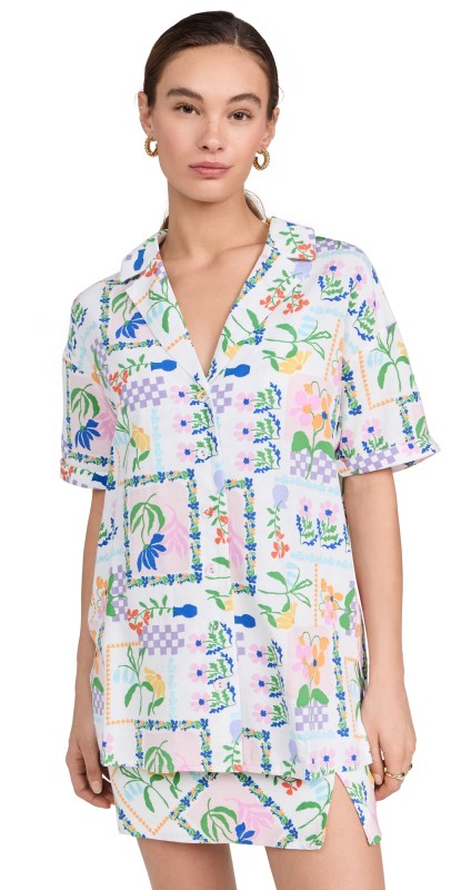 MINKPINK Nikita Oversized Shirt Picnic Print