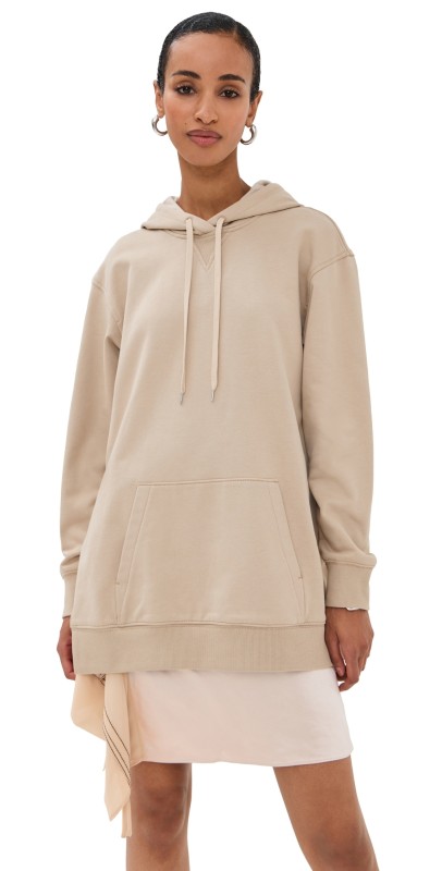 3.1 Phillip Lim Hoodie Combo Dress with Mini Slip Skirt Concrete