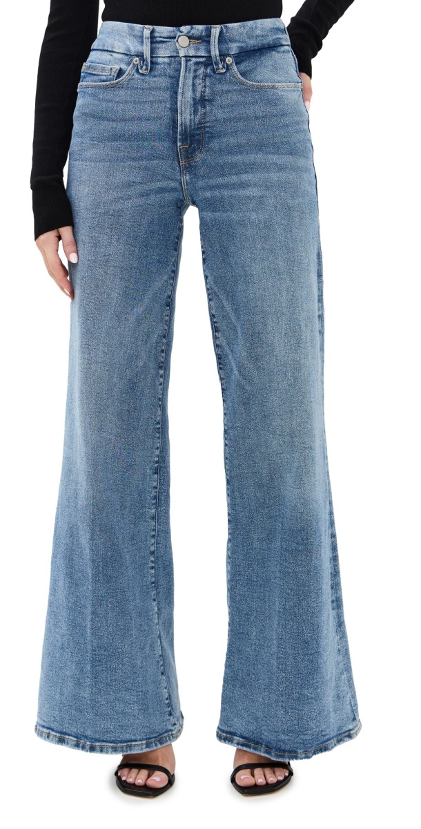 Good American Good Waist Palazzo Jeans Indigo746