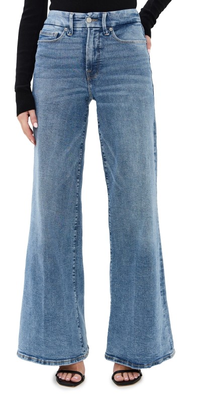 Good American Good Waist Palazzo Jeans Indigo746