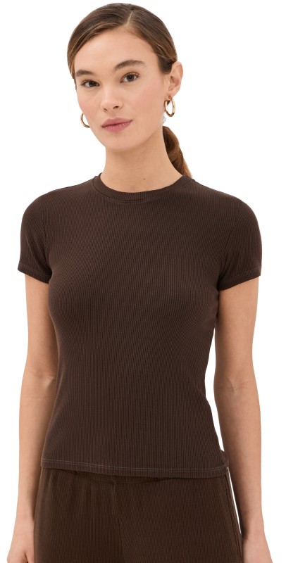 SPRWMN Rib Baby Tee Chocolate