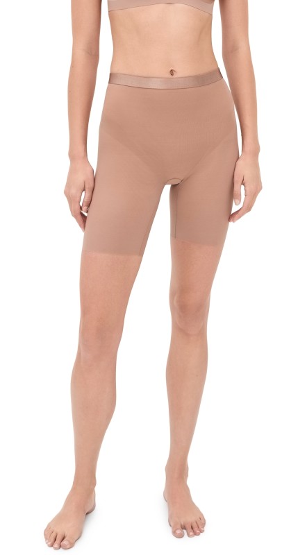 SPANX Mid Thigh Shorts Cafe au Lait