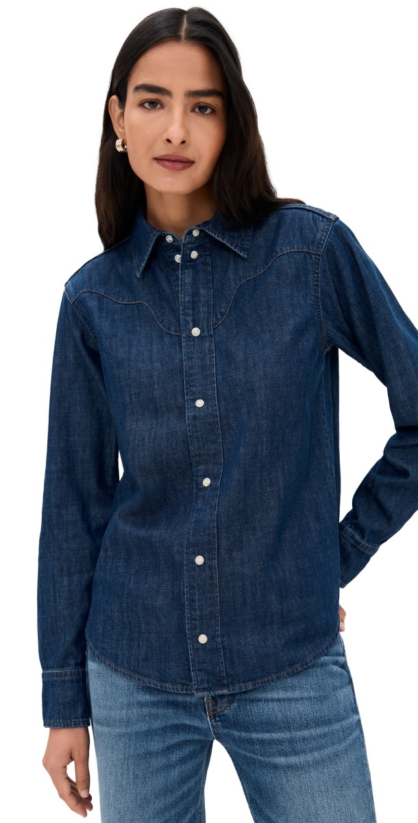 Jamie Haller The Dolly Western Shirt Rich Indigo
