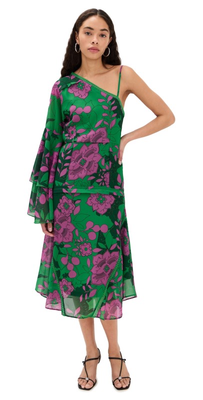 TRUTH Kara Dress Tea Party Print Green Multi