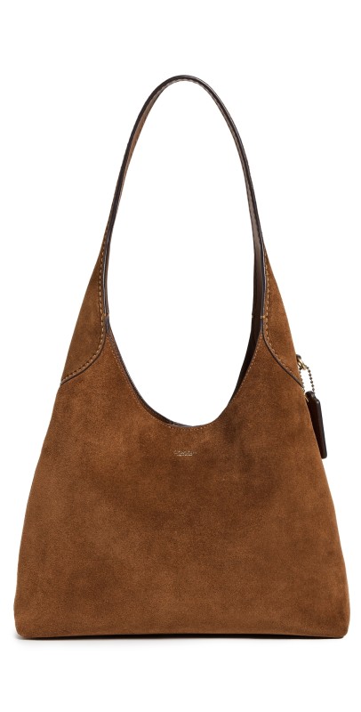 Coach Suede Brooklyn Shoulder Bag 28 B4/Warm Brow