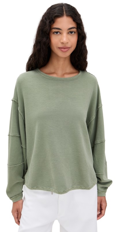 Free People Total Eclipse Tee Oil Green