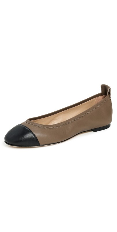 Jamie Haller The Cap Toe Slippers Taupe/Black