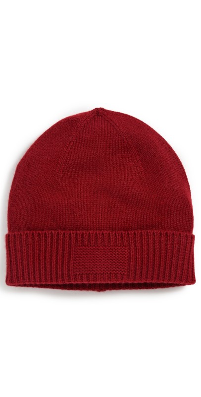 Guest in Residence Cashmere Rib Cuff Beanie Ruby