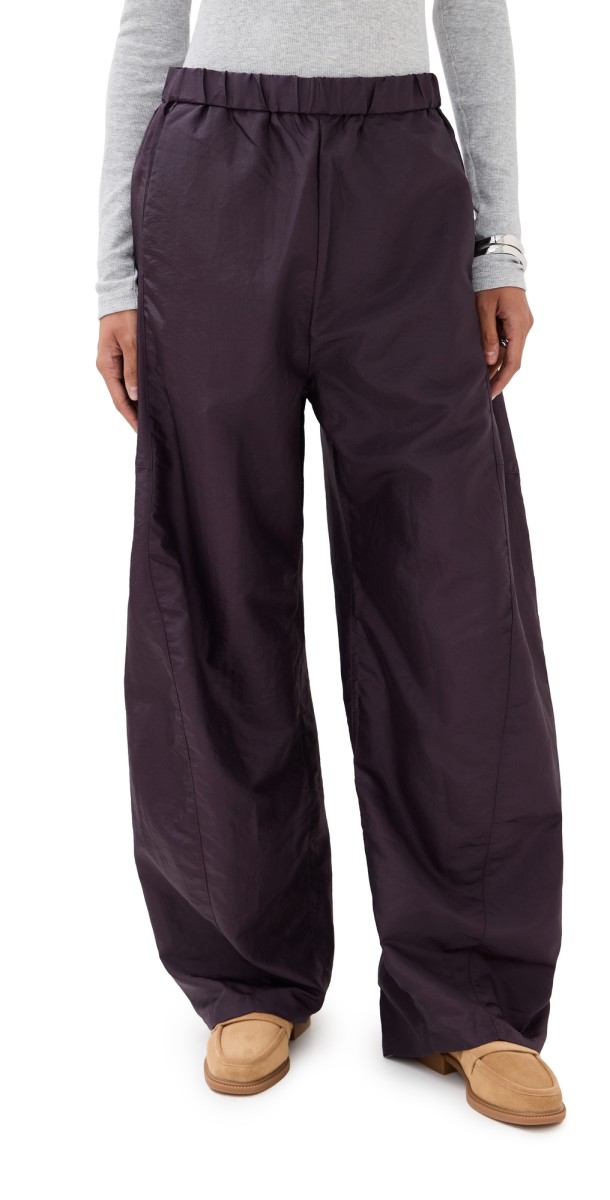 Tibi Crispy Nylon Winslow Pants Eggplant