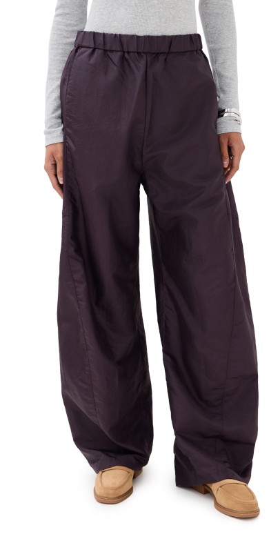 Tibi Crispy Nylon Winslow Pants Eggplant