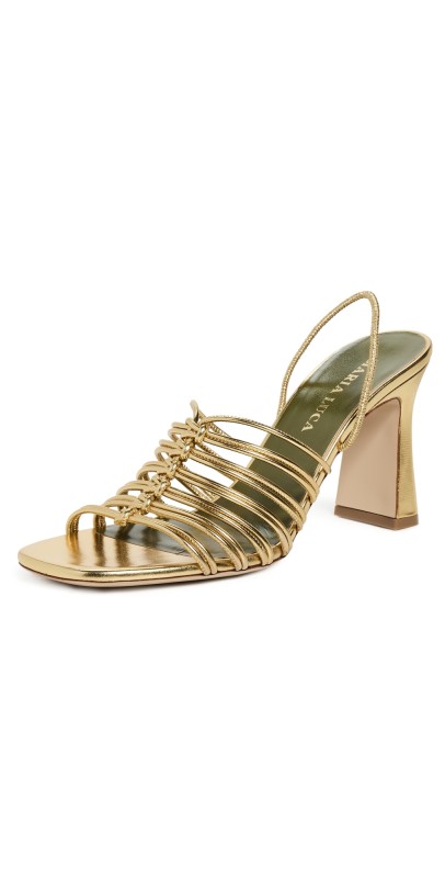 Maria Luca Melania Slingback Heeled Sandals Gold