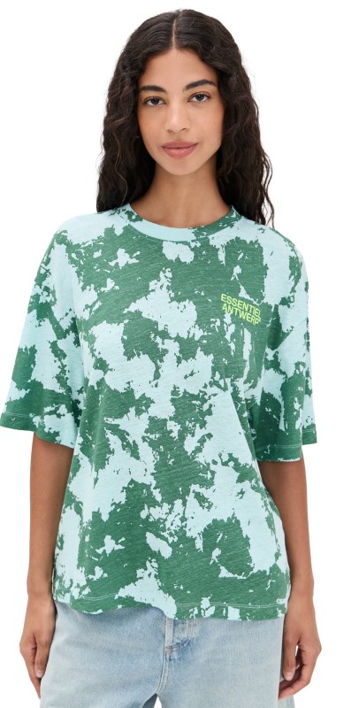 ESSENTIEL ANTWERP Ihazar Printed T-Shirt Aqua Azul