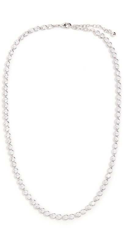 SHASHI Bezel Tennis Necklace Silver