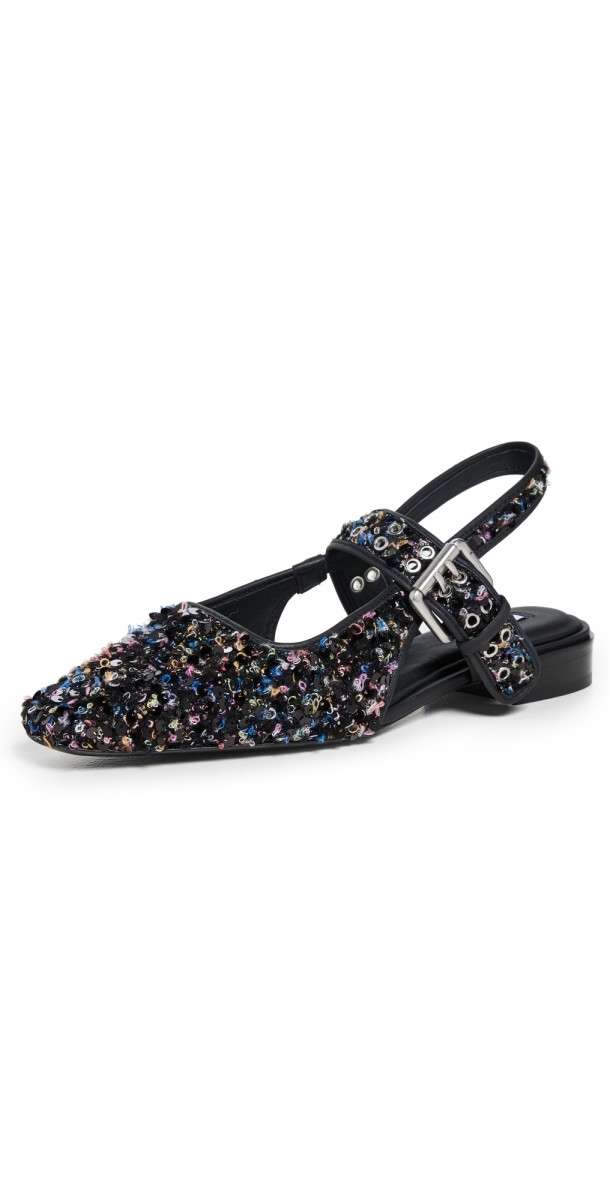 rag & bone Astra Slingback Flats Blackmult