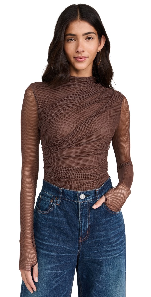 Free People On My Way Thong Bodysuit Chocolate