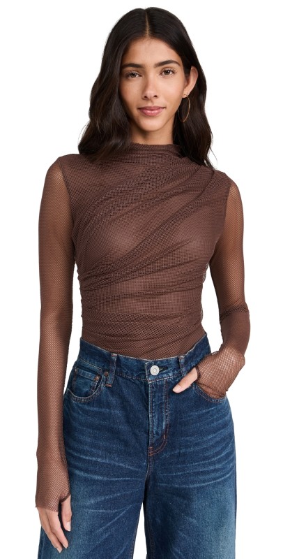 Free People On My Way Thong Bodysuit Chocolate